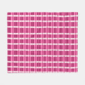 ピンクウィンドウペインコンテンポラリープリント フリースブランケット (正面(横))