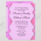 ピンクウィーブ結婚式招待状 招待状 (正面/裏面)