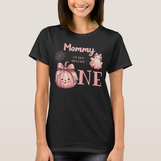 ピンクウィーン レトロゴースト おばけのママ Tシャツ (正面)