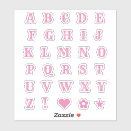 ピンクウェスタンのテーマパーティーの文字モノグラムアルファベット シール