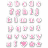 ピンクウェスタンのテーマパーティー文字アルファベットシール シール (正面)