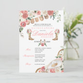 ピンクウェスタンエレガントシャルロ女性のカーボーイキンセアニラ 招待状 (スタンド正面)