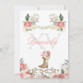 ピンクウェスタンエレガントシャルロ女性のカーボーイキンセアニラ 招待状 (裏面)