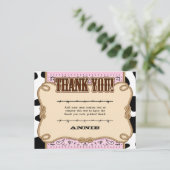 ピンクウェスタンサンキューカード ポストカード (スタンド正面)