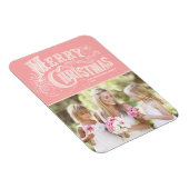 ピンクウェスタンタイポグラフィメリークリスマスフォト マグネット (右側)