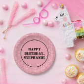 ピンクウェスタンバンダナプリント誕生日パーティー ペーパープレート (パーティー)