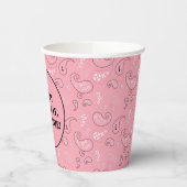 ピンクウェスタンバンダナプリント誕生日パーティー 紙コップ (左)