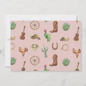 ピンクウェスタンファースト誕生日ロデオベビーガールインビータ 招待状 (裏面)