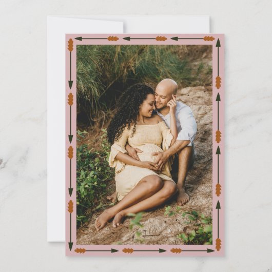 ピンクウェスタンリトル女性のカーボーイロデオベビーシャワー 招待状 (裏面)