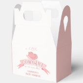 ピンクウェスタン女性のカーボーイハットベビーシャワー フェイバーボックス (見開き)