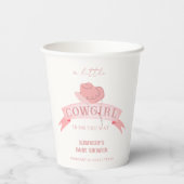 ピンクウェスタン女性のカーボーイハットベビーシャワー 紙コップ (裏面)