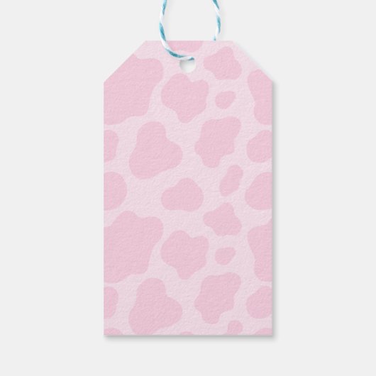 ピンクウェスタン女性のカーボーイブーツカウープリントギフトラベル ギフトタグ (裏面)