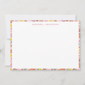 ピンクウェスタン女性のカーボーイブ縁どーツ サンキューカード (正面)