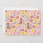 ピンクウェスタン女性のカーボーイブ縁どーツ サンキューカード (裏面)