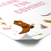 ピンクウェスタン女性のカーボーイベビーありがとうございました来。 ポスター (角)