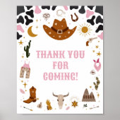 ピンクウェスタン女性のカーボーイベビーありがとうございました来。 ポスター (正面)