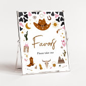 ピンクウェスタン女性のカーボーイベビーシャワーの好意 ポスター