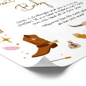 ピンクウェスタン女性のカーボーイベビーシャワー言わないベビー ポスター (角)