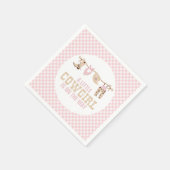 ピンクウェスタン女性のカーボーイベビーシャワー スタンダードカクテルナプキン (角)
