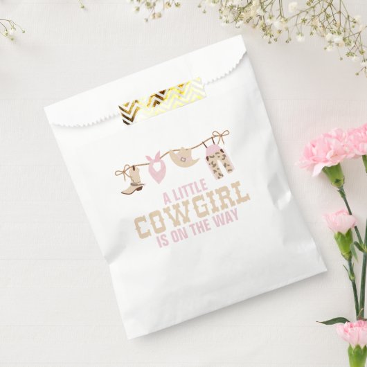 ピンクウェスタン女性のカーボーイベビーシャワー フェイバーバッグ (封をした状態)