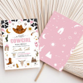 ピンクウェスタン女性のカーボーイベビーシャワー 招待状