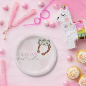 ピンクウェスタン女性のカーボーイロデオ誕生日 ペーパープレート (パーティー)