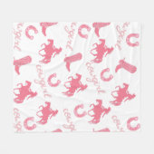 ピンクウェスタン女性のカーボーイ毛布パーソナライズされた- フリースブランケット (正面(横))