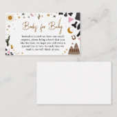 ピンクウェスタン女性のカーボーイ赤ちゃんシャワーベビー本 エンクロージャーカード (正面/裏面)