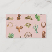 ピンクウェスタン女性のカーボーイ赤ちゃんシャワーベビー本 エンクロージャーカード (裏面)