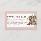 ピンクウェスタン女性のカーボーイ赤ちゃんシャワーベビー本 エンクロージャーカード (正面)