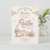 ピンクウェスタン砂漠21stロデオ21st誕生日 招待状 (スタンド正面)