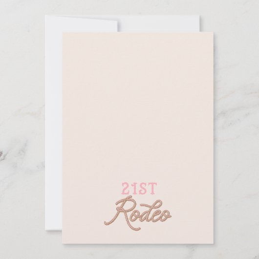 ピンクウェスタン砂漠21stロデオ21st誕生日 招待状 (裏面)