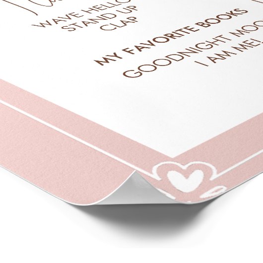 ピンクウェスタン第1年誕生日マイルストーン ポスター (角)