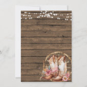 ピンクウェスタン素朴女性のカーボーイエイジ誕生日 招待状 (裏面)