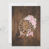 ピンクウェスタンBBQカントリーカップルのシャワーを行う 招待状 (裏面)