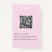 ピンクウェディングプランナーフォトロゴ従業員バッジ バッジ (裏面)