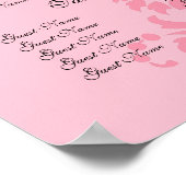 ピンクウェディングレセプションシーティングチャート – 四角 ポスター (角)