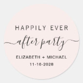 ピンクウェディングレセプションパーティー後の幸せな時間 ラウンドシール (正面)