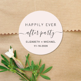 ピンクウェディングレセプションパーティー後の幸せな時間 ラウンドシール