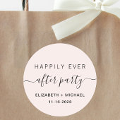 ピンクウェディングレセプションパーティー後の幸せな時間 ラウンドシール