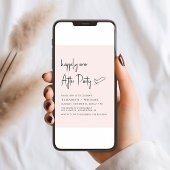 ピンクウェディングレセプションパーティー後の幸せな時間 招待状