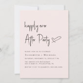 ピンクウェディングレセプションパーティー後の幸せな時間 招待状 (正面)