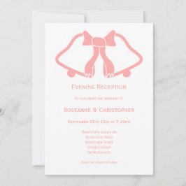 ピンクウェディングレセプション招待状ベルズリボン 招待状