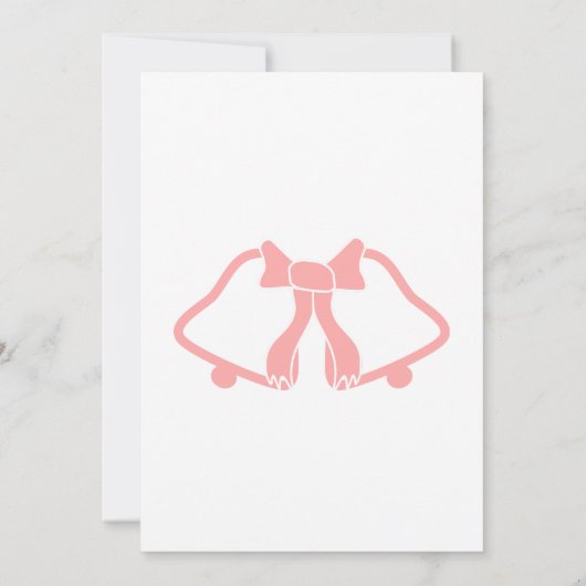 ピンクウェディングレセプション招待状ベルズリボン 招待状 (裏面)