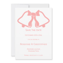 ピンクウェディング日付カードベルとリボンを保存