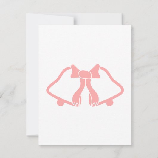 ピンクウェディングRSVPカードベルとリボン 出欠カード (裏面)