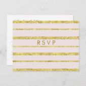 ピンクウェディングRSVPポストカード（金箔付き） インビテーションポストカード (正面/裏面)