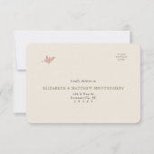 ピンクウェディングRSVP QRコードヴィンテージアールヌーボー 招待状 (裏面)