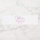 ピンクウェルカムレタリングカスタムウェディング ペットボトルラベル (シングルラベル)