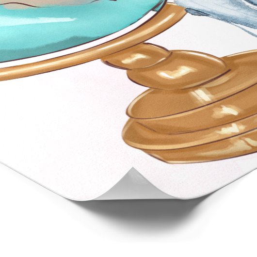 ピンクウェルカムワンダーフルワールド第1回誕生日 ポスター (角)